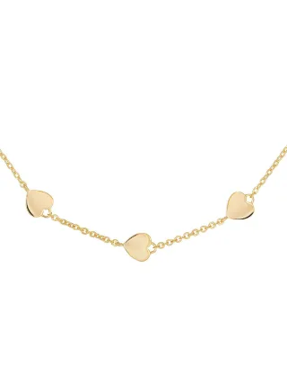 cai Kette 925 Sterling Silber vergoldet Herzen