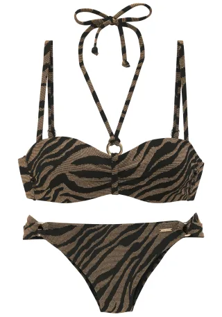 LASCANA - Bruno Banani LM Bügel-Bandeau-Bikini black-gold - Gr. - 42C