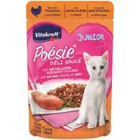 Vitakraft Katzenfutter Poesie DeliSauce Junior, Putenbrust, 23 Beutel, Nassfutter für: Katzen