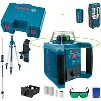 Rotationslaser GRL 300 HVG Professional, mit Baustativ blau, Koffer, grüne Laserlinie