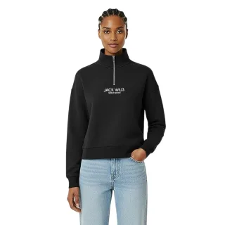 Jack Wills - "Honeylane" Sweatshirt für Damen, mit halbem Reißverschluss (Schwarz)
