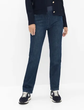 Raphaela by Brax Damen Five-Pocket-Hose Style CARINA STONED SLIGHTLY USED, denim blau, Gr. 44
