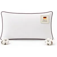 NEXGEN Luxus Baumwollkissen Baumwollkissen mit Biese, Hotelqualität, hergestellt in Deutschland, Füllung: Premium-Füllwatte, Bezug: Baumwolle, Seitenschläfer, Bauchschläfer, Rückenschläfer, Hergestellt in Deutschland, Deluxe Komfort