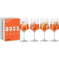 Ritzenhoff Gläser-Set Sommerrausch Aperizzo 4er Set F24, Kristallglas, 20,3 x 19,4 x 26,6 cm
