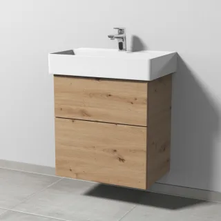Sanipa 3way Waschtischunterbau zu Duravit Dura Square Waschtisch mit 2 Auszügen, Eiche Natural-Touch SM42385