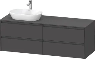 Duravit Ketho.2 Konsolenwaschtischunterbau wandhängend Graphit Matt 1600x550x568 mm - K24899L4949000 K24899L49490000