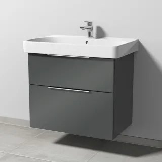 Sanipa 3way Waschtischunterbau zu Geberit Smyle Square Waschtisch mit 2 Auszügen, Anthrazit-Glanz UF67279