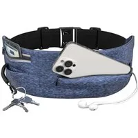 EAZY CASE Laufgürtel Universal Sport Bauchtasche Breit Herren Bauchtasche Laufgürtel Bauchtasche Damen Herren Sport Blau