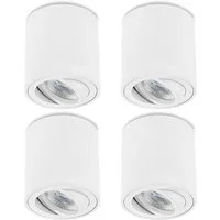Sweet LED LED Aufbaustrahler Aufbauspot GU10 Alu Deckenspots weiß 80x84mm 7W warmweiß 230V 4er, LED wechselbar, Warmweiß, LED Deckenlampe, Deckenspot, Deckenstrahler, Strahler