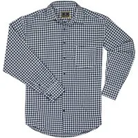 Lavecchia Langarmhemd Lavecchia Herren Langarmhemd HLA17 (Jeansblau-Weiß, 5XL) Herrenhemd im trendigen Karo-Look