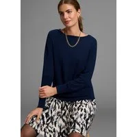 Laura Scott Strickpullover leichter Übergangspullover mit Uboot Ausschnitt