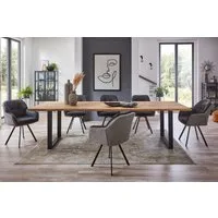 SAM® Baumkantentisch Giant_U, Akazienholz, echte Baumkante, Metallgestell U-Form, bis 3m lieferbar