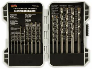 MASTERPROOF Steinbohrer-Satz 15 teilig, 3...10 mm, in Kunststoffbox