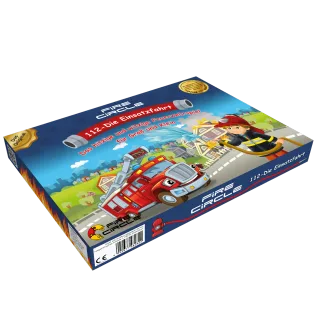 Feuerwehr Brettspiel | FireCircle | 112 – Die Einsatzfahrt | ab 6 Jahren | Wissensspiel | 2-16 Spieler | Teamspiel | Jugendfeuerwehr | Lernspiel