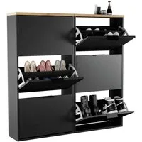Planetmöbel Schuhschrank Flur Möbel Schuhrank, verschiedene Farben (Schuhschrank für Flur & Garderobe, Wandmontage oder Bodenstehend) passend für 12-16 Paar Schuhe je Schuhkipper