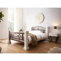massivum Massivholzbett Byzanz 140x200 Landhausstil weiß