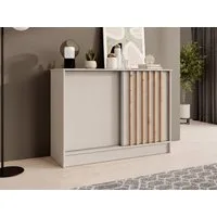 Beautysofa Kommode mit 2 Schiebetüren HORIZON (in 100 cm, 120 cm oder 160 cm, verschiedene Farben: Eiche Artisan, Schwarz, Weiß, Kaschmir), mit dekorativen Lamellen