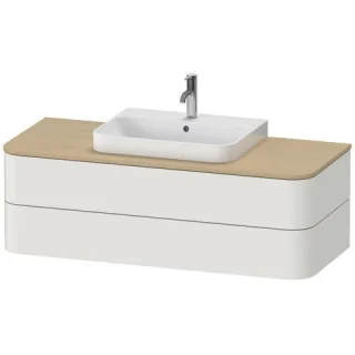 Duravit Happy D.2 Plus Konsolenwaschtischunterbau wandhängend Nordic Weiß Seidenmatt 1300x550x408 mm HP496203939
