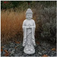 gartendekoparadies.de Gartenfigur stehender Buddha Mönch, Steinfigur, H. 60 cm, 17 kg, Frostsicher