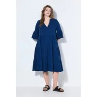 Studio Untold Maxikleid Maxikleid A-Line Musselin Stehkragen Volants