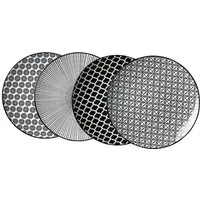 Ritzenhoff & Breker Frühstücksteller Takeo, (4 St), Teller Set, Porzellan, skandinavisch-schlichter Touch, Ø 21,5 cm