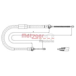 Metzger Handbremsseil hinten rechts Renault Clio III