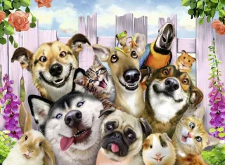 Ravensburger Kinderpuzzle 10045 - Lustiges Tierselfie [150 Teile]