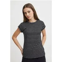 Vero Moda Kurzarmpullover VMBRIANNA SS O-NECK PULLOVER BOO REP mit überschnittenen Schultern mit Umschlagsaum