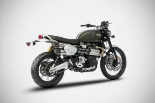 Sport Auspuff ZARD Slip-On Edelstahl Carbonkappe Triumph Scrambler 1200 XE/XC Bj.2019-2020 EURO4 ABE