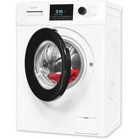 exquisit Waschmaschine WA59214-340A weiss, 9 kg, 1400 U/min, XXL-Waschmaschine mit 9kg Kapazität, Startzeitvorwahl, Aquastop
