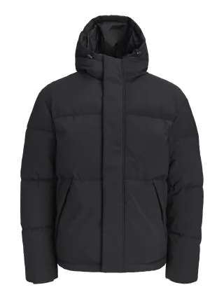 JACK&JONES - JJESOHO PUFFER HOOD AW26 SN Schwarz - Gr. - L