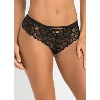 bonprix Brasilslip mit Spitze, weiches Bündchen, Schnürung im vorderen Bereich