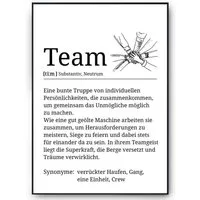 Tigerlino Poster Team Definition Kollegen Geschenk Arbeit Büro Dekoration Mitarbeiter, Abschiedsgeschenk Wertschätzung Arbeitskollegen