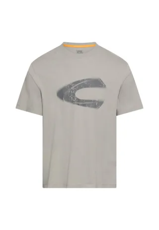 camel active - T-Shirt mit Logo-Print grau - Gr. - L