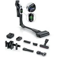 BOSCH Akku-Stielstaubsauger Unlimited 10 BTS1042WAC, TESTSIEGER, 10 J. Motorgarantie, beutellos, Display, Knickrohr, HEPA-Filtersystem, Schnellladegerät, 2 Akkus, weiß