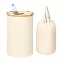 relaxdays Flaschensammler Pfandflaschen Sammelbehälter 100l (2 St), Beige