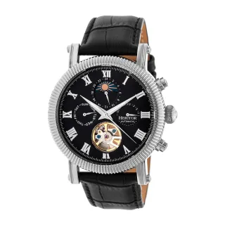 Heritor Automatikuhr Winston Halbskelett mit Lederarmband