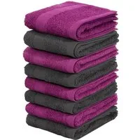 OTTO home Gästehandtücher Vanessa, 8 Gästehandtücher, 30x50cm, in Standard- und Premium-Qualität, Walkfrottee (Set, 8-St), Handtücher mit Bordüre, 100% Baumwolle, einfarbig, weich