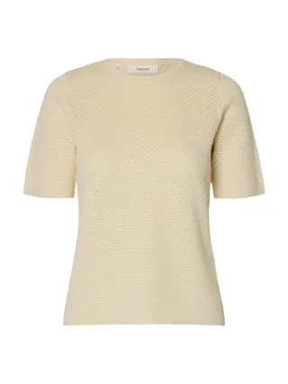 selected women - SLFHELLE NEW 2/4 KNIT O-NECK NOOS Birch - Gr. - L