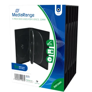 MEDIARANGE DVD Case | box35-5 | Medien-Aufbewahrungsbox - Kapazität: 5 DVD