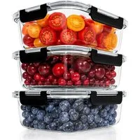 SunJas Frischhaltedose glas Set mit Deckel 3x1520ml,Glasbehälter,Meal Prep Behälter, glas, (auslaufsichere Glas Lunchbox,lunchbox erwachsene, 3-tlg., spülmaschinenfest, mikrowellengeeignet & backofenfest), Borosilikatglas mit Deckel,Glasdosen mit Dec