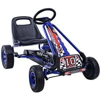 KOMFOTTEU Go-Kart Kinderfahrzeug Pedalfahrzeug, mit verstellbarem Sitz, für Kinder 3-8 Jahren