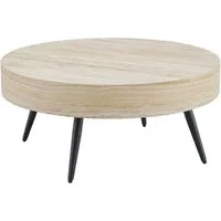 gopop Couchtisch runder Wohnzimmertisch mit Metallbeinen im Industriestil (1-St), 70 x 35,5 cm