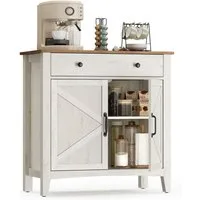 VASAGLE Buffet Küchenschrank, Sideboard, Landhausstil (für Wohnzimmer Küche Esszimmer, Flur, Wohnzimmer, Schlafzimmer, Büro) mit Schubladen, Türen und verstellbarer Ablage, 40 x 80 x 80 cm