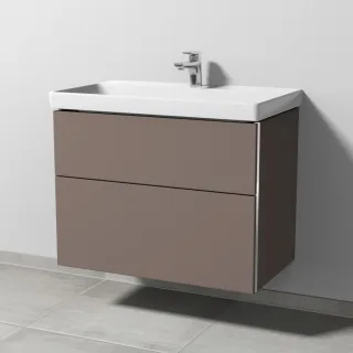 Sanipa 3way Waschtischunterbau zu Villeroy & Boch Avento Waschtisch mit 2 Auszügen, Taupe-Matt BP6231T