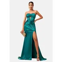 Moda Minx Jerseykleid Daisy Long Slit Dress mit wunderbarem Korsett-Element
