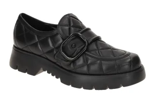 H?gl 2430 Plateau Loafer Halbschuhe Schwarz Echtleder Slipper Damenschuhe