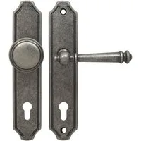 Häusler Onlinehandel GmbH Türbeschlag Haustür Schutzbeschlag Kos LS Antik Iron HS 92 mm Kn - Dr Türdrücker, Stahlunterkonstruktion im Außenschild