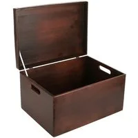 Creative Deco Aufbewahrungsbox mit Deckel XXL groß 40x30x24 cm Erinnerungsbox Baby Holzbox