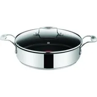 Tefal Servierpfanne Jamie Oliver Edelstahl Servierpfanne mit Deckel, Antihaftbeschichtet, Induktionsgeeignet
